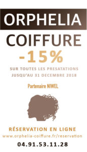 Jusqu'au 31 décembre 2018, -15% sur toutes les prestations - Orphélia Coiffure - Partenaire NIWEL à Marseille
